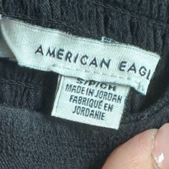 American Eagle Black Outfitter Wrap Front Cami Dress Sleeveless Spaghetti Size S - Picture 7 of 10